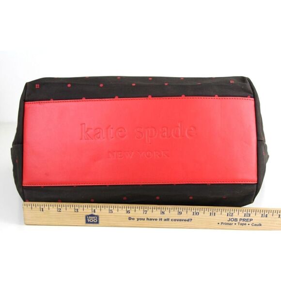 LRG Kate Spade NY BROWN CANVAS PINK LEATHER TRIM TOTE SHOULDER BAG HANDBAG PURSE - Picture 11 of 13